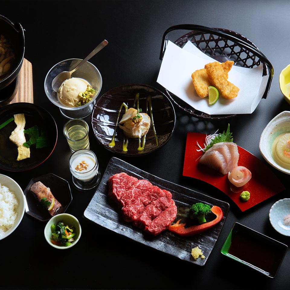 上州牛ステーキの会席料理
