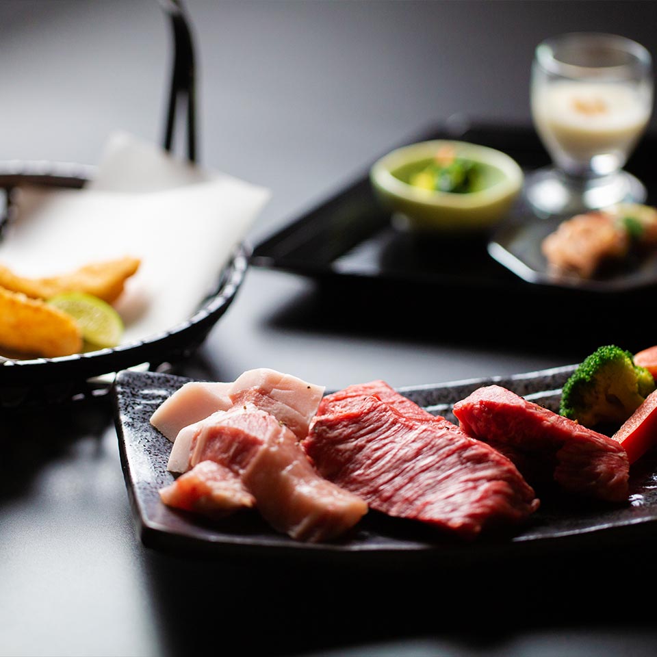 上州牛×上州麦豚コラボ会席料理