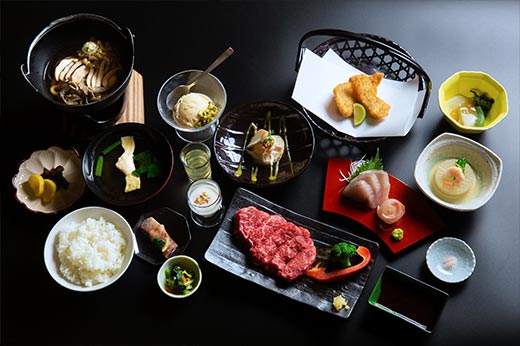 上州牛ステーキの会席料理