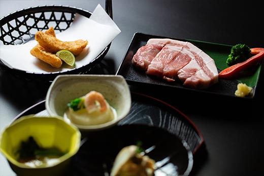 上州麦豚の会席料理